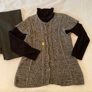 Calvin Kline Button Cable Knit Sweater Vest.